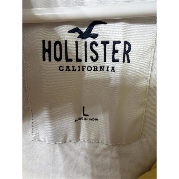 Hollister Colorblock Windbreaker Womens Size Large Yellow Blue W/ Hood Pockets - Picture 6 of 9